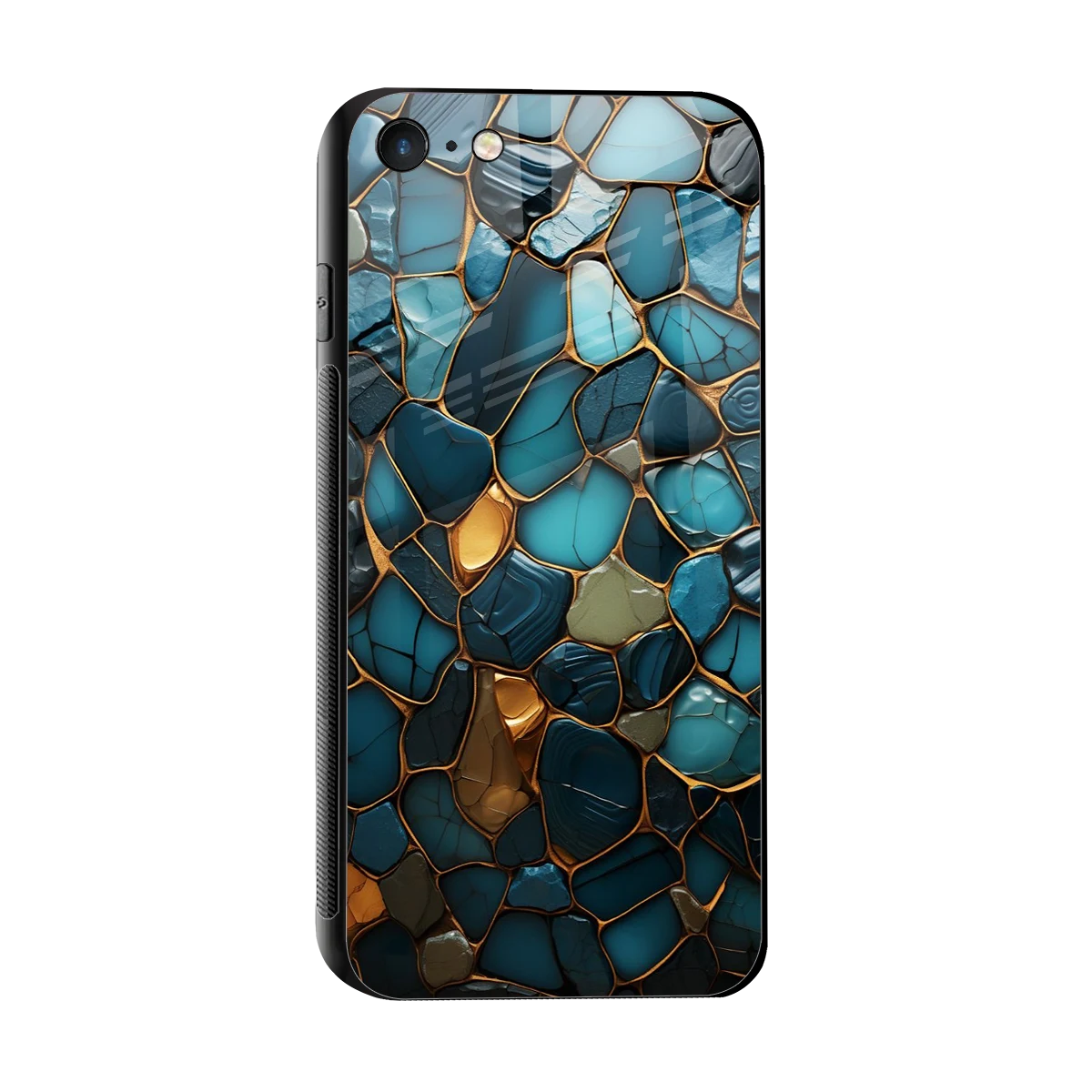Blue Mirage sleek iphone 7 cover with tempered glass back and TPU edges