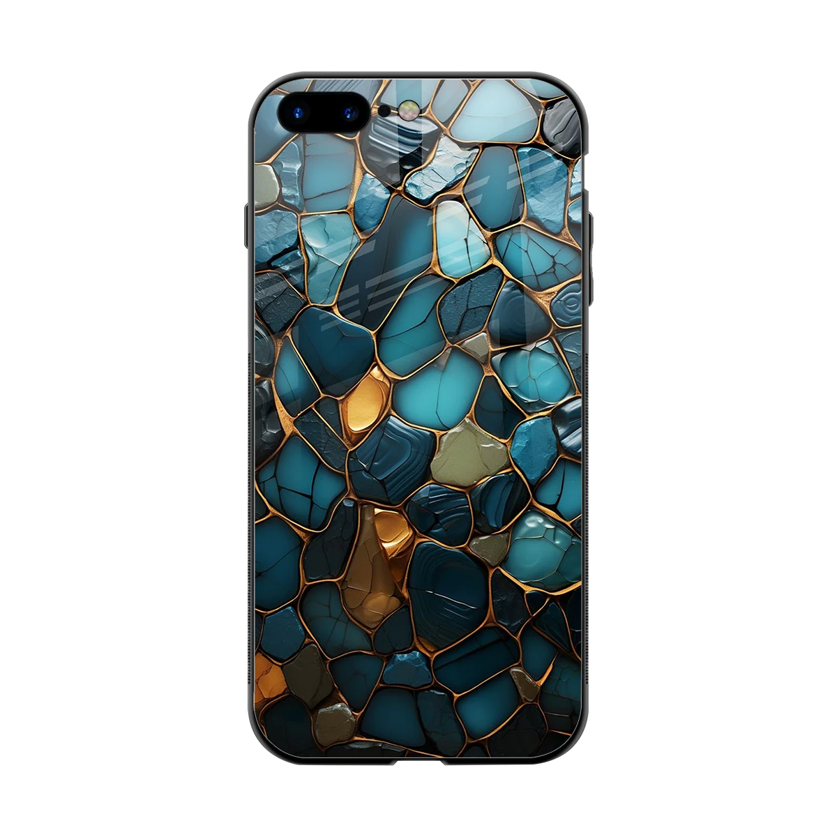 Blue Mirage back phone cover | glass case for iphone 7 plus