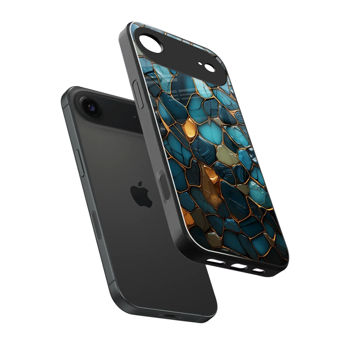 Blue Mirage sleek iphone air cover with tempered glass back and TPU edges