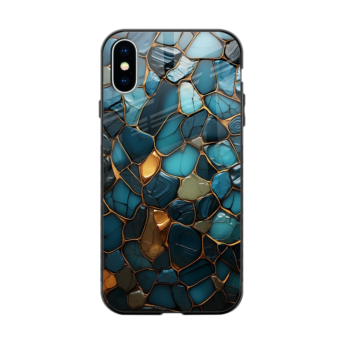 Blue Mirage back phone cover | glass case for iphone x