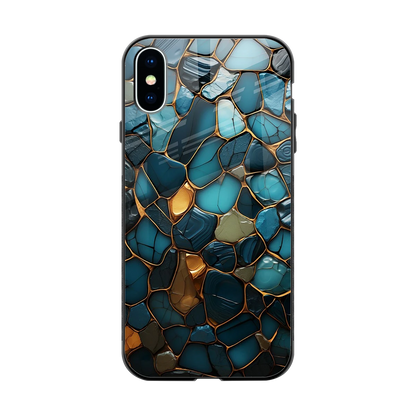 Blue Mirage back phone cover | glass case for iphone x