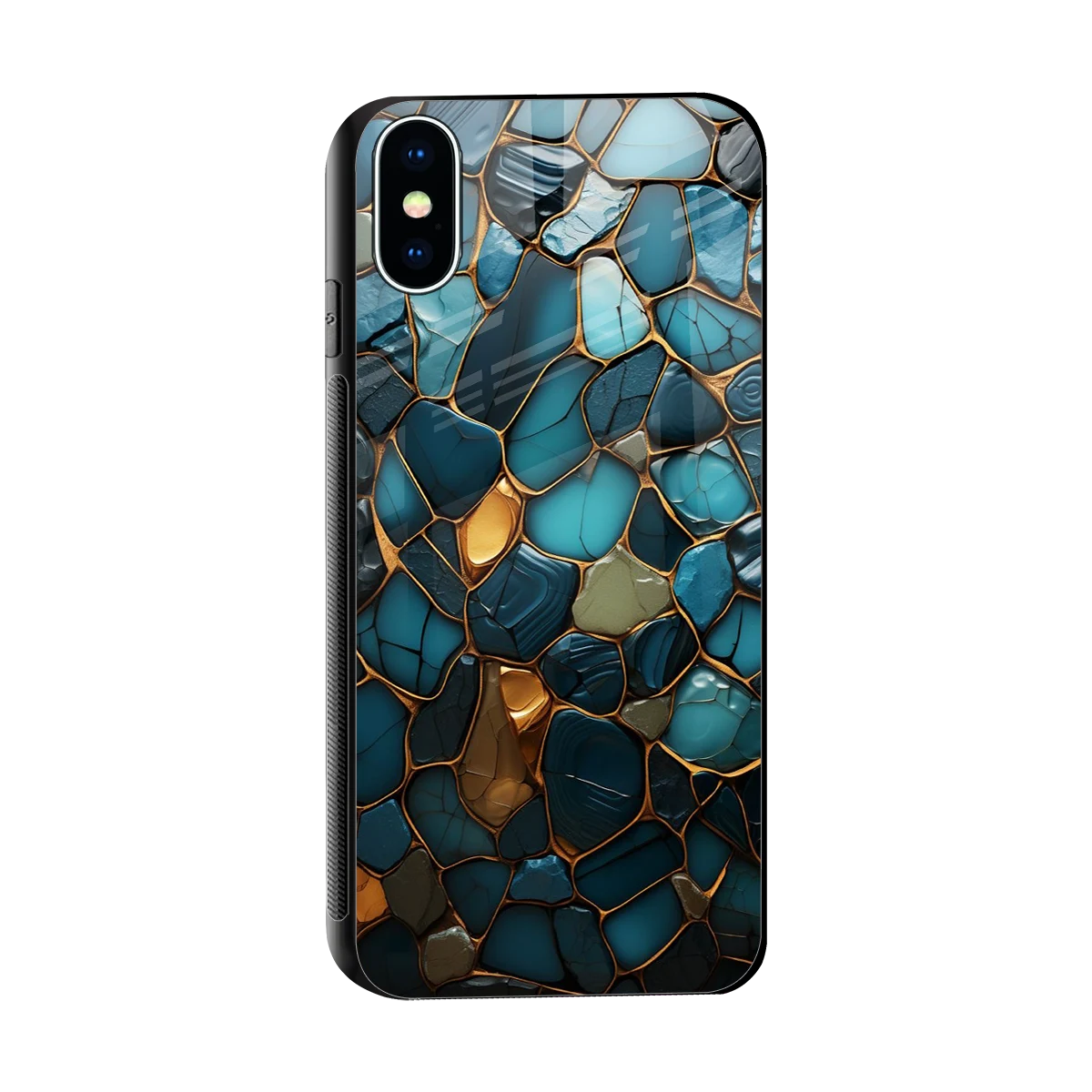 Blue Mirage sleek iphone x cover with tempered glass back and TPU edges