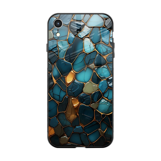 Blue Mirage back phone cover | glass case for iphone xr