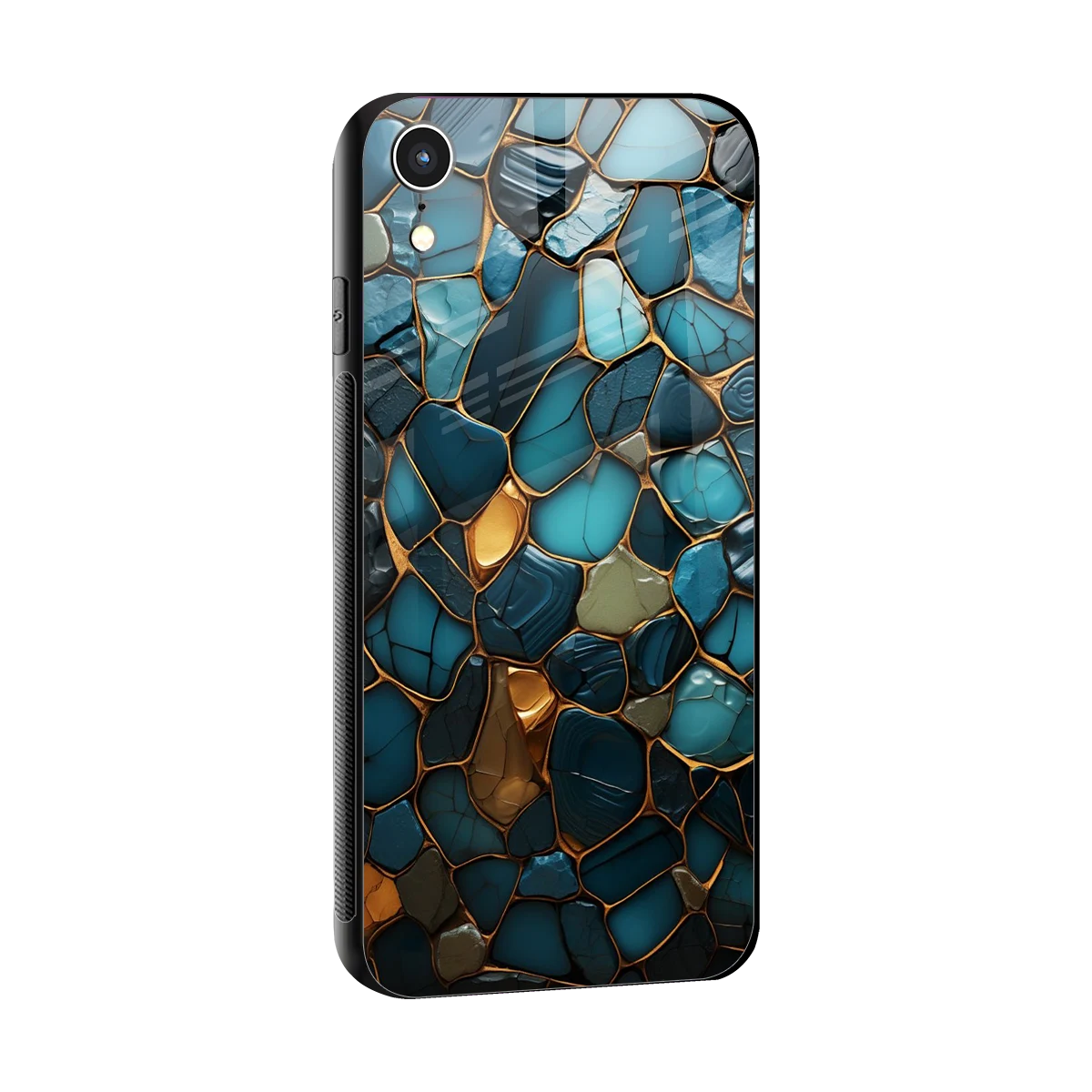 Blue Mirage sleek iphone xr cover with tempered glass back and TPU edges
