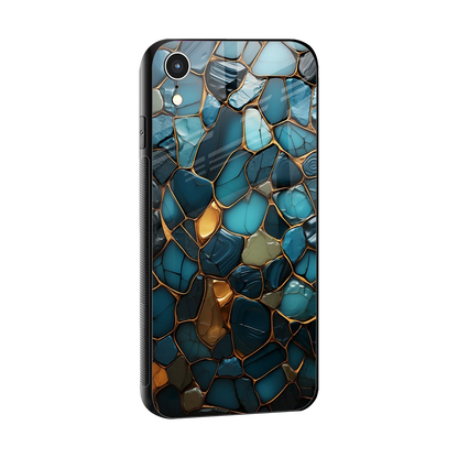 Blue Mirage sleek iphone xr cover with tempered glass back and TPU edges