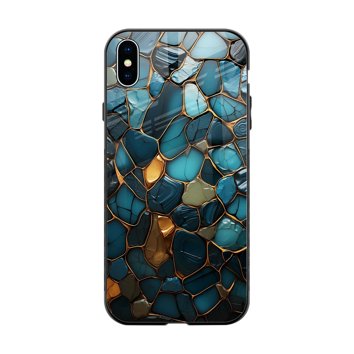 Blue Mirage back phone cover | glass case for iphone xs max