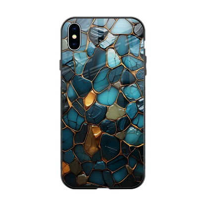 Blue Mirage back phone cover | glass case for iphone xs max