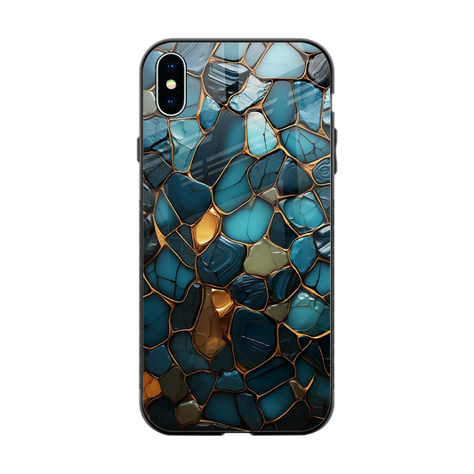 Blue Mirage back phone cover | glass case for iphone xs max