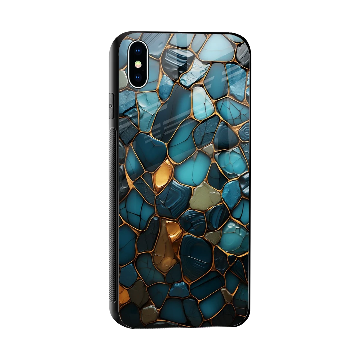 Blue Mirage sleek iphone xs max cover with tempered glass back and TPU edges