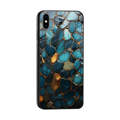 Blue Mirage sleek iphone xs max cover with tempered glass back and TPU edges