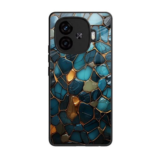 Blue Mirage back phone cover | glass case for iqoo neo 10r 5g