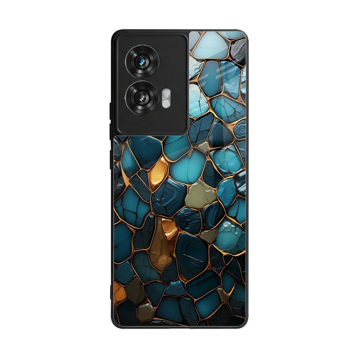 Blue Mirage back phone cover | glass case for motorola edge 50 fusion