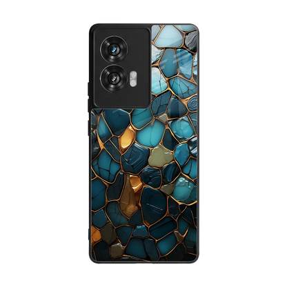 Blue Mirage back phone cover | glass case for motorola edge 50 fusion