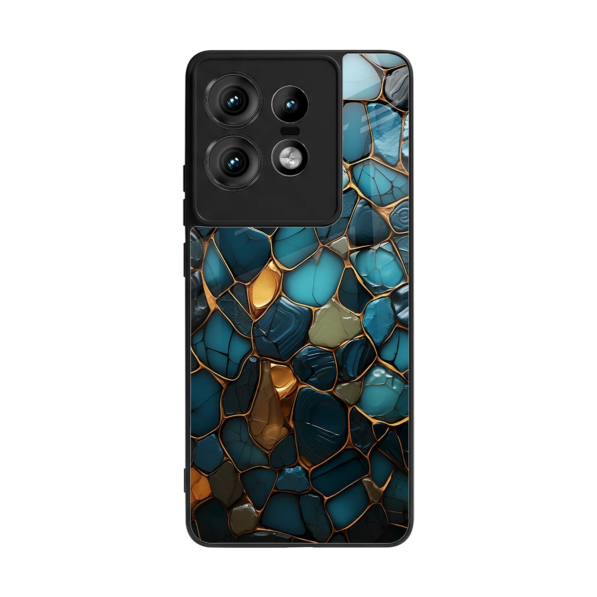 Blue Mirage back phone cover | glass case for motorola edge 50 pro
