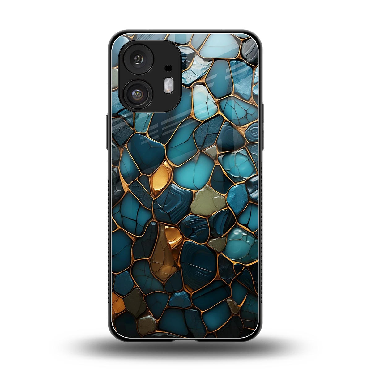 Blue Mirage back phone cover | glass case for nothing phone 2