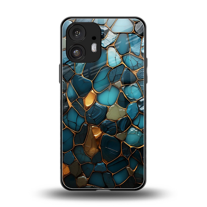 Blue Mirage back phone cover | glass case for nothing phone 2