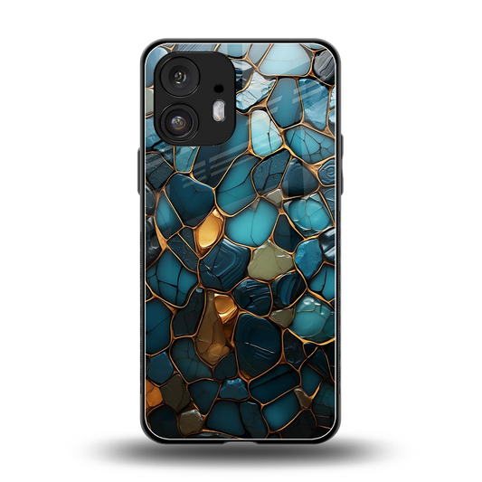 Blue Mirage back phone cover | glass case for nothing phone 2