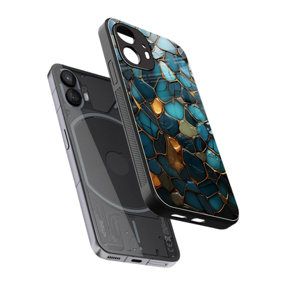 Blue Mirage sleek nothing phone 2 cover with tempered glass back and TPU edges