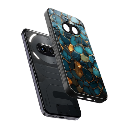 Blue Mirage sleek nothing phone 2a cover with tempered glass back and TPU edges