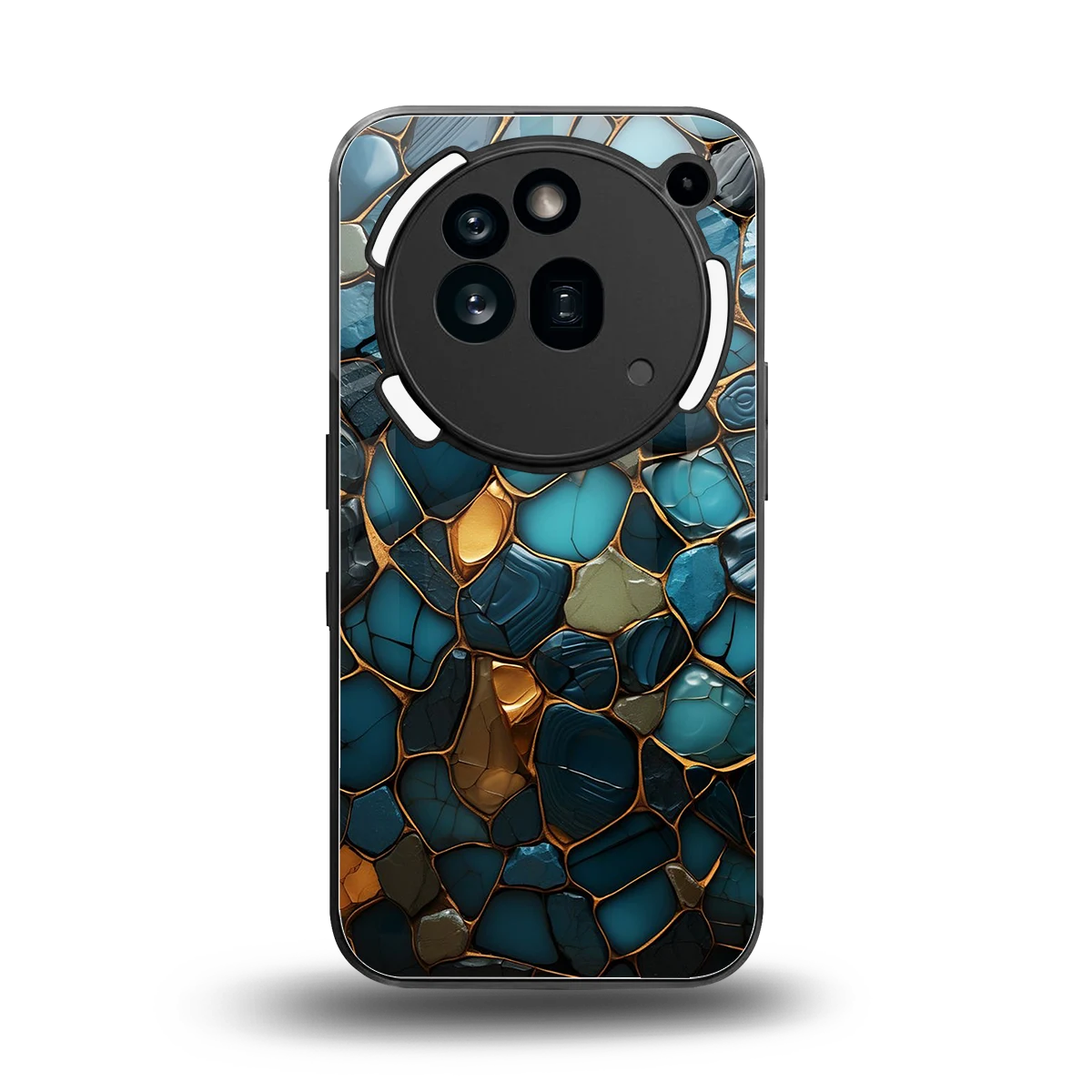 Blue Mirage back phone cover | glass case for nothing phone 3a pro