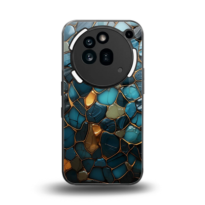 Blue Mirage back phone cover | glass case for nothing phone 3a pro