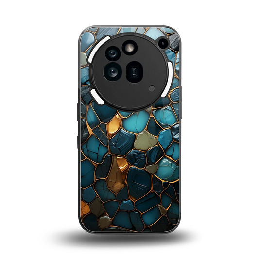 Blue Mirage back phone cover | glass case for nothing phone 3a pro