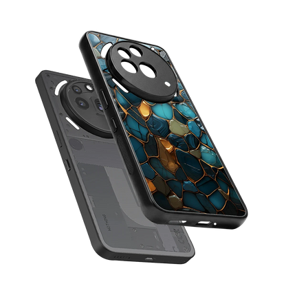 Blue Mirage sleek nothing phone 3a pro cover with tempered glass back and TPU edges