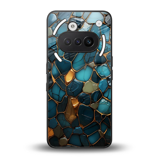 Blue Mirage back phone cover | glass case for nothing phone 3a
