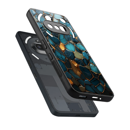 Blue Mirage sleek nothing phone 3a cover with tempered glass back and TPU edges