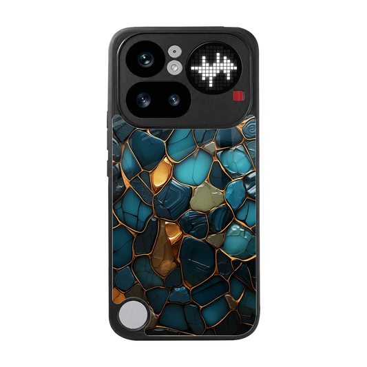 Blue Mirage back phone cover | glass case for nothing phone 4a pro