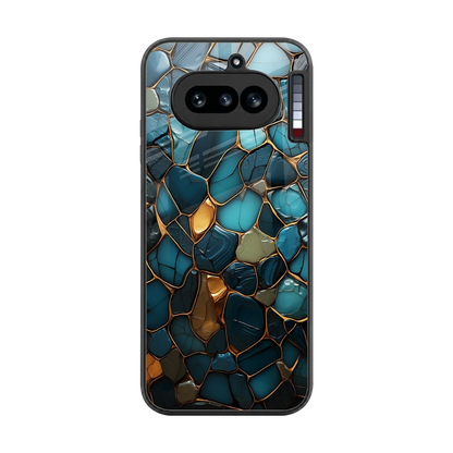 Blue Mirage back phone cover | glass case for nothing phone 4a