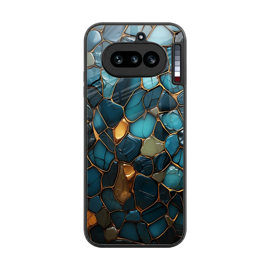 Blue Mirage back phone cover | glass case for nothing phone 4a