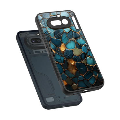 Blue Mirage sleek nothing phone 4a cover with tempered glass back and TPU edges