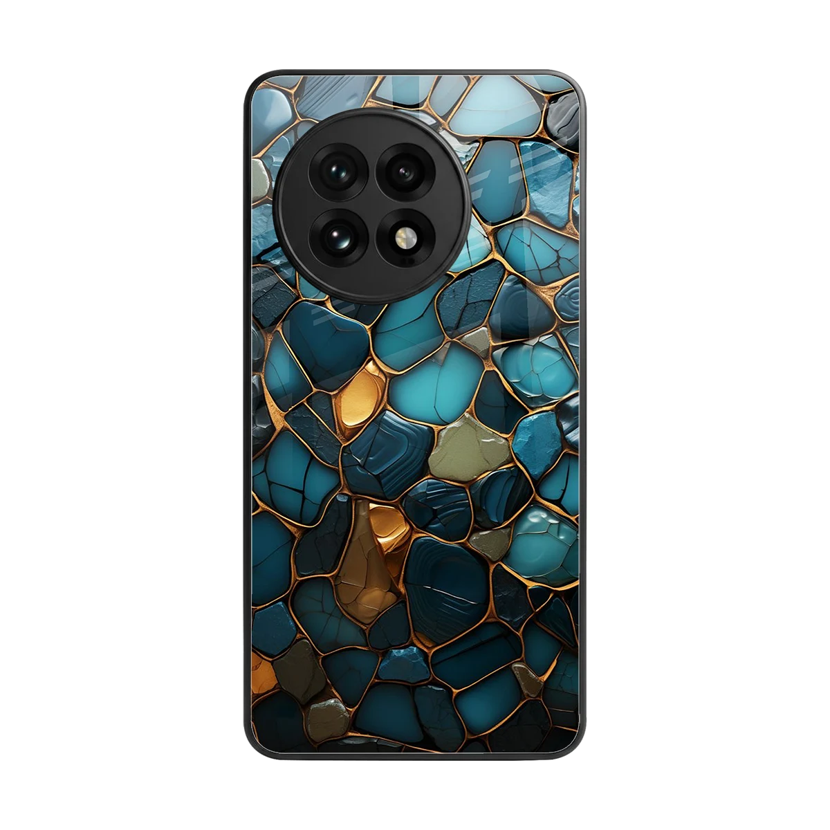 Blue Mirage back phone cover | glass case for oneplus 13r