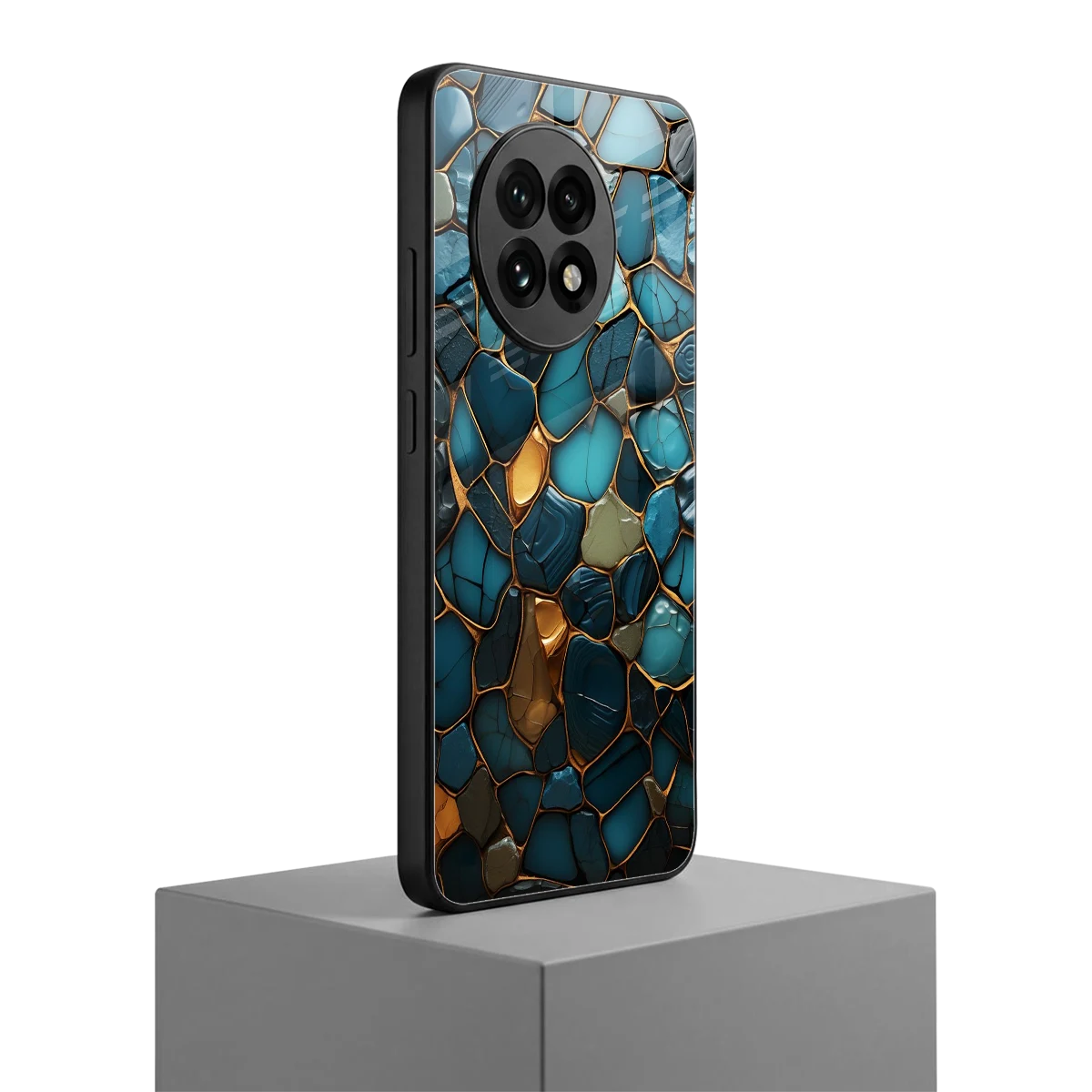 Blue Mirage oneplus 13r mobile cover | shockproof glass phone case