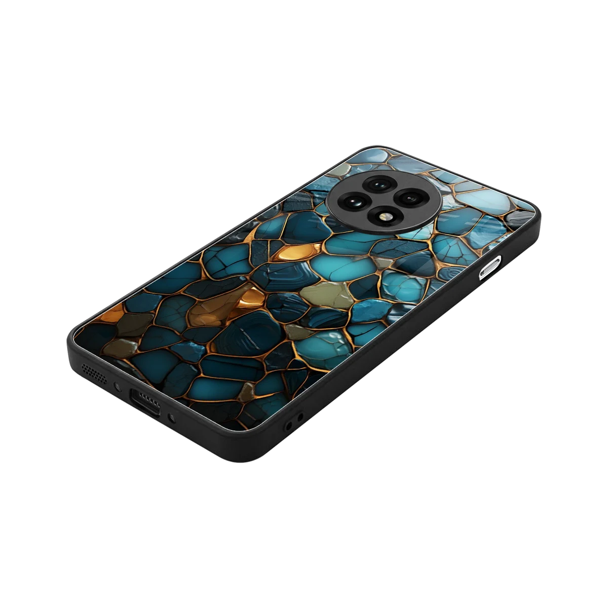 Blue Mirage stylish phone case for oneplus 13r | glossy glass and slim fit