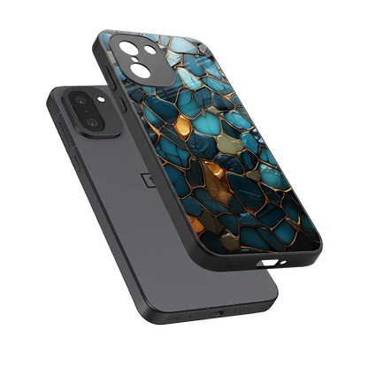 Blue Mirage sleek oneplus 15r cover with tempered glass back and TPU edges