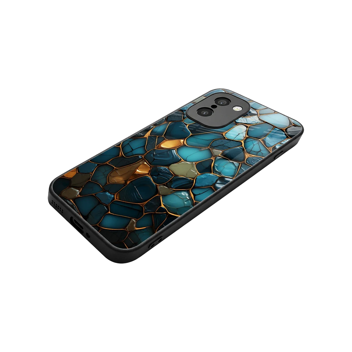 Blue Mirage stylish phone case for oneplus 15r | glossy glass and slim fit