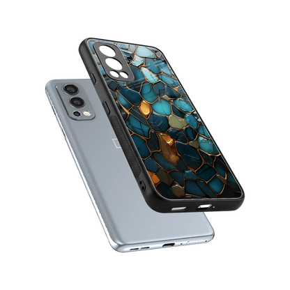 Blue Mirage sleek oneplus nord 2 cover with tempered glass back and TPU edges