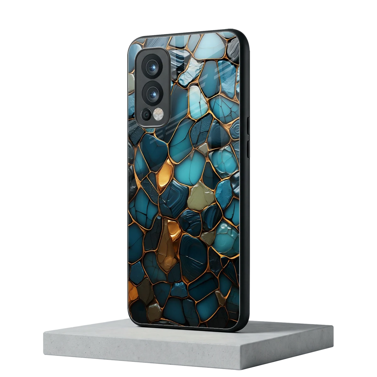 Blue Mirage oneplus nord 2 mobile cover | shockproof glass phone case