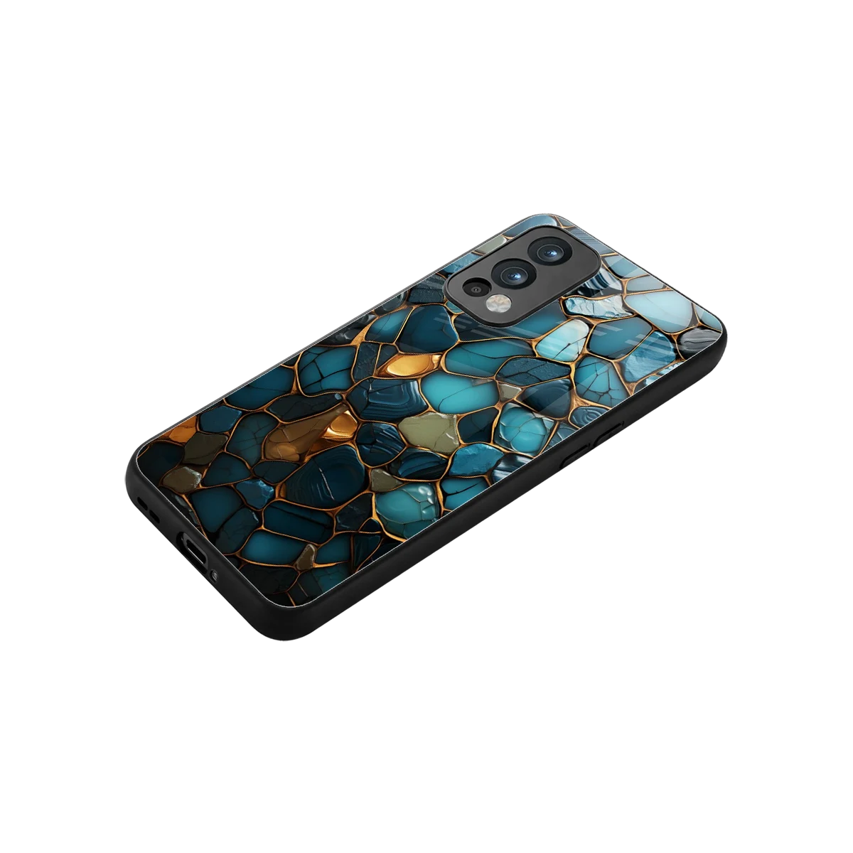 Blue Mirage stylish phone case for oneplus nord 2 | glossy glass and slim fit
