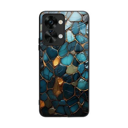 Blue Mirage back phone cover | glass case for oneplus nord 2t
