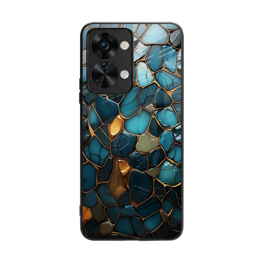 Blue Mirage back phone cover | glass case for oneplus nord 2t