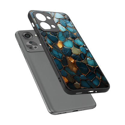 Blue Mirage sleek oneplus nord 2t cover with tempered glass back and TPU edges