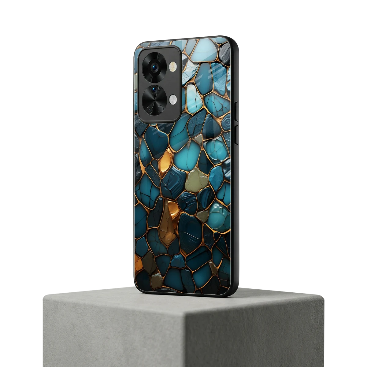 Blue Mirage oneplus nord 2t mobile cover | shockproof glass phone case