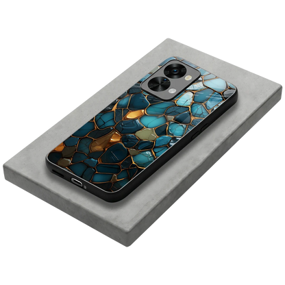 Blue Mirage stylish phone case for oneplus nord 2t | glossy glass and slim fit