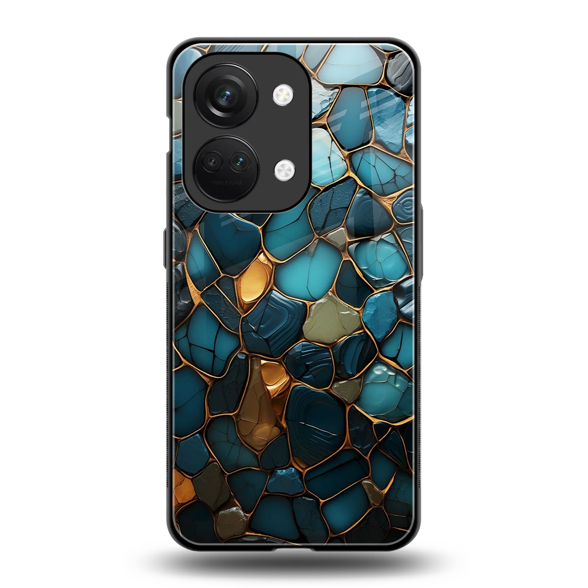 Blue Mirage back phone cover | glass case for oneplus nord 3