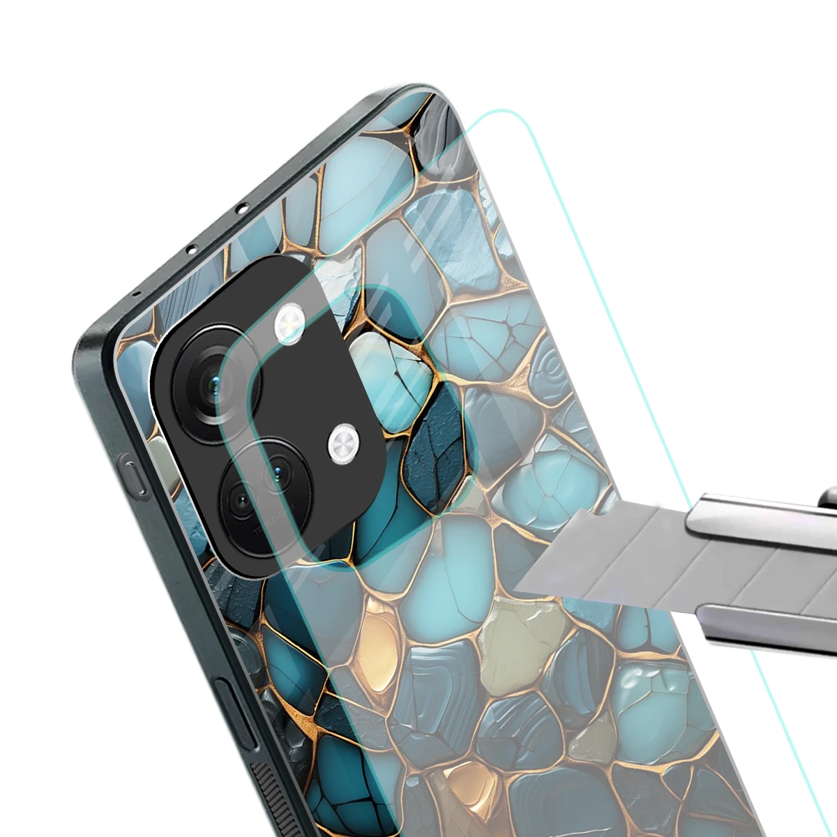 Blue Mirage stylish phone case for oneplus nord 3 | glossy glass and slim fit