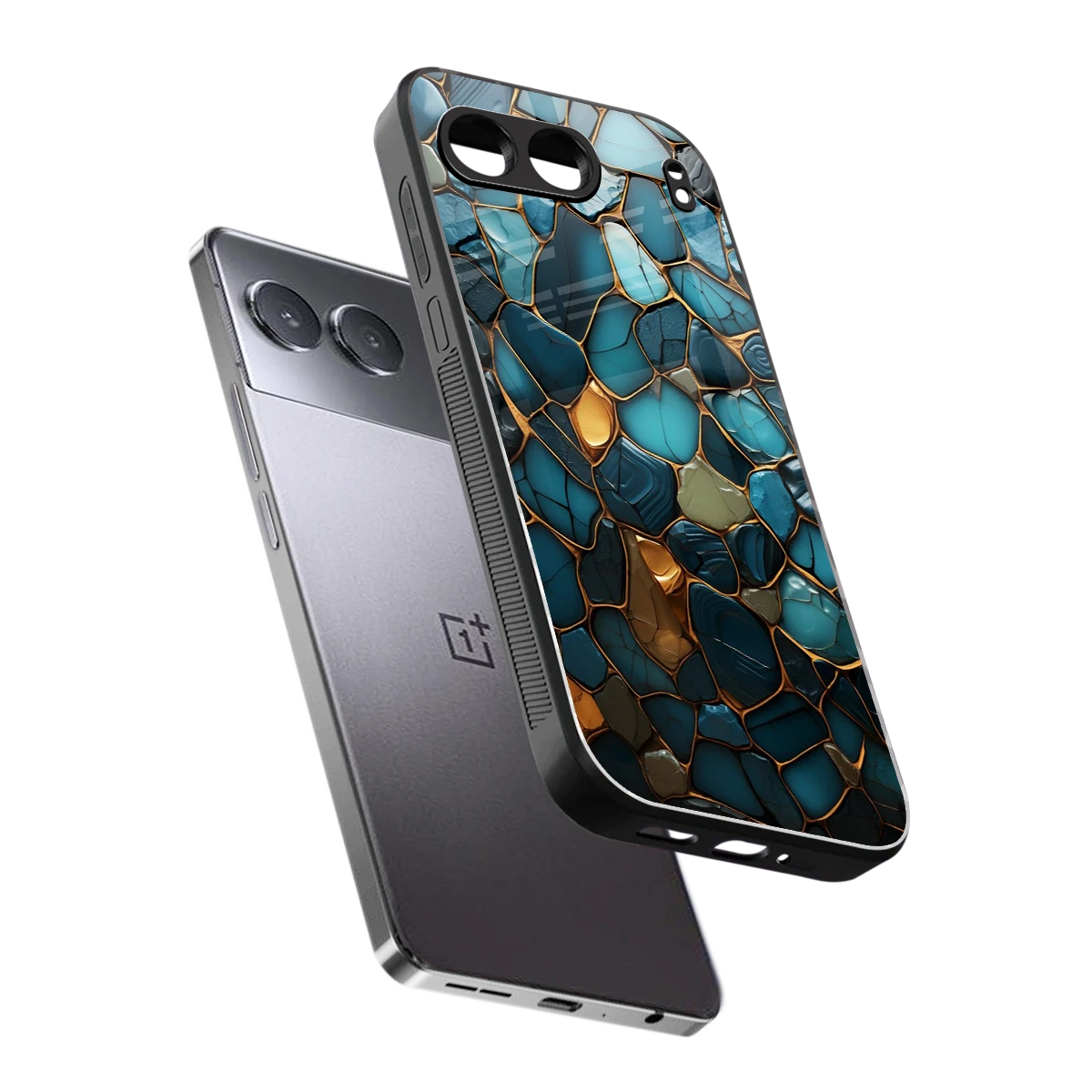 Blue Mirage sleek oneplus nord 4 cover with tempered glass back and TPU edges