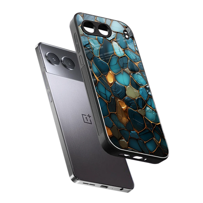 Blue Mirage sleek oneplus nord 4 cover with tempered glass back and TPU edges